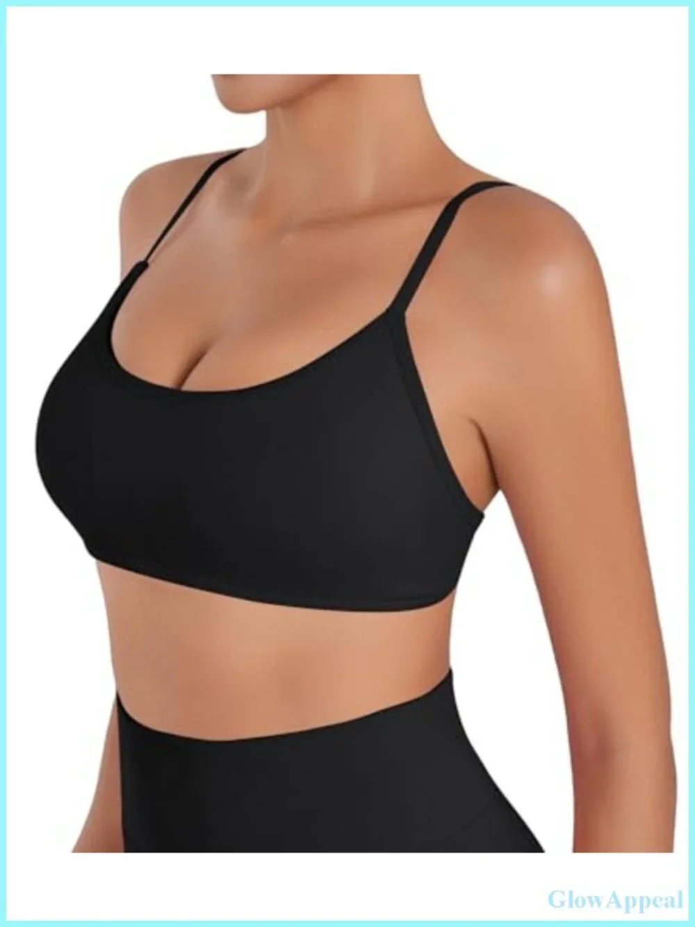 Adjustable Spaghetti Strap Low Impact Sports Bra with Removable Pads